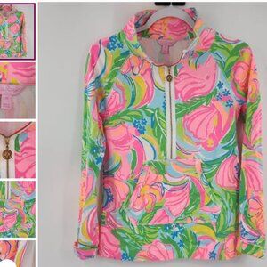 Lilly Pulitzer XS Skipper Popover Half-Zip Floral‎ Pullover Kangaroo Pocket